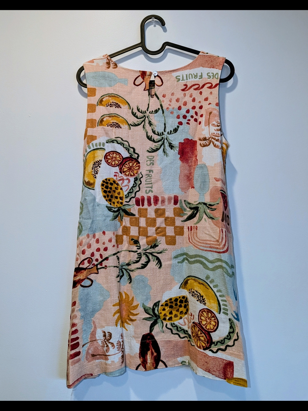 Sleeveless Peach Tropical Print Mini Dress - Picture 5 of 8
